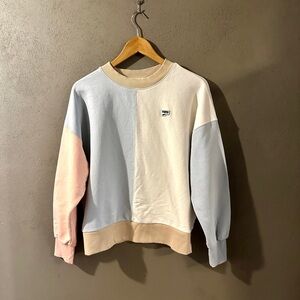 Puma Women’s downtown French terry oversized crew neck sweatshirt, multi color